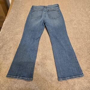 Vintage Boho retro classic Seventies Style J.Crew Mid-Rise Flare Crop 32 Jeans